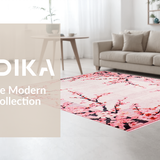 Ultra Soft Area Rug, Non Slip, Stain Resistant, Washable Area Rugs for Living Room, Bedroom, Dreamy Botanical Print Charm(Pink)