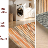 Ultra Soft Area Rug, Non Slip, Stain Resistant, Washable Area Rugs for Living Room, Bedroom, Rich Geometric Textured Statement Piece(Orange)