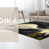 Ultra Soft Area Rug, Non Slip, Stain Resistant, Washable Area Rugs for Living Room, Bedroom, Astrology Tarot Pathway Area Rug Lunar Eclipse Surreal Starry Night Motif(Gray)