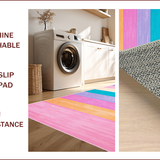 Ultra Soft Area Rug, Non Slip, Stain Resistant, Washable Area Rugs for Living Room, Bedroom, Kawaii Pastel Rainbow Nursery Play Mat(Red)