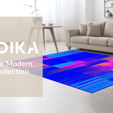 Ultra Soft Area Rug, Non Slip, Stain Resistant, Washable Area Rugs for Living Room, Bedroom, Modern Colorful Geometric Design(Blue)