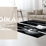 Ultra Soft Area Rug, Non Slip, Stain Resistant, Washable Area Rugs for Living Room, Bedroom, Modern 3D Guitar Artistry(Gray)