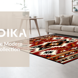 Ultra Soft Area Rug, Non Slip, Stain Resistant, Washable Area Rugs for Living Room, Bedroom, Chic Minimalist Geometric Arrangement(Red)