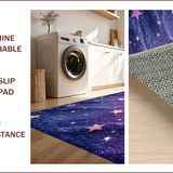 Ultra Soft Area Rug, Non Slip, Stain Resistant, Washable Area Rugs for Living Room, Bedroom, Tie Dye Star Glitter Shaggy(Purple)