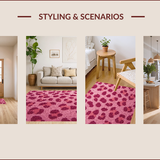 Ultra Soft Area Rug, Non Slip, Stain Resistant, Washable Area Rugs for Living Room, Bedroom, Modern Pink Leopard Print Nursery Rug(Pink)