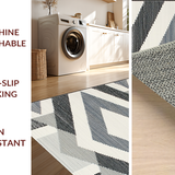 Ultra Soft Area Rug, Non Slip, Stain Resistant, Washable Area Rugs for Living Room, Bedroom, Rustic Plush Neutral Tones Design(Gray)