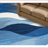 Ultra Soft Area Rug, Non Slip, Stain Resistant, Washable Area Rugs for Living Room, Bedroom, Modern Geometric Blue Hues(Blue)