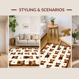 Ultra Soft Area Rug, Non Slip, Stain Resistant, Washable Area Rugs for Living Room, Bedroom, Modern Minimalist Jute Inspiration(Brown)