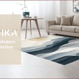 Ultra Soft Area Rug, Non Slip, Stain Resistant, Washable Area Rugs for Living Room, Bedroom, Chic Neutral Geometric Texture(Gray)