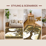 Ultra Soft Area Rug, Non Slip, Stain Resistant, Washable Area Rugs for Living Room, Bedroom, Cozy Abstract Nature Expressions(Gold)