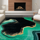 Ultra Soft Area Rug, Non Slip, Stain Resistant, Washable Area Rugs for Living Room, Bedroom, Luxurious Black Marble Aesthetic(Black)