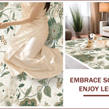 Ultra Soft Area Rug, Non Slip, Stain Resistant, Washable Area Rugs for Living Room, Bedroom, Light Green Vintage Bedroom Non-Slip Soft Rug(Ivory)