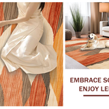 Ultra Soft Area Rug, Non Slip, Stain Resistant, Washable Area Rugs for Living Room, Bedroom, Traditional Antique Abstract Style(Orange)
