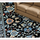 Ultra Soft Area Rug, Non Slip, Stain Resistant, Washable Area Rugs for Living Room, Bedroom, Sophisticated Modern Trellis Design(Black)