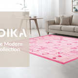 Ultra Soft Area Rug, Non Slip, Stain Resistant, Washable Area Rugs for Living Room, Bedroom, Vibrant Child-friendly Graphic Display(Pink)