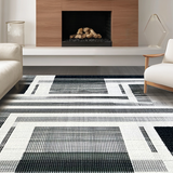 Ultra Soft Area Rug, Non Slip, Stain Resistant, Washable Area Rugs for Living Room, Bedroom, Dynamic Stripe Pattern Rug for Versatile Spaces(Black)