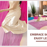 Ultra Soft Area Rug, Non Slip, Stain Resistant, Washable Area Rugs for Living Room, Bedroom, Contemporary Pink Blue Nursery Play Area Carpet(Pink)