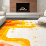 Ultra Soft Area Rug, Non Slip, Stain Resistant, Washable Area Rugs for Living Room, Bedroom, Innovative Soft-Touch Artistic Flair(Orange)