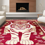 Ultra Soft Area Rug, Non Slip, Stain Resistant, Washable Area Rugs for Living Room, Bedroom, Elegant Distressed Geometric Flair(Red)