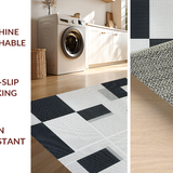 Ultra Soft Area Rug, Non Slip, Stain Resistant, Washable Area Rugs for Living Room, Bedroom, Sophisticated Silver Trellis Aesthetic(Black)