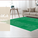 Ultra Soft Area Rug, Non Slip, Stain Resistant, Washable Area Rugs for Living Room, Bedroom, Vibrant Cityscape Playful Arrangement(Green)