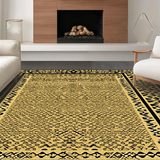 Ultra Soft Area Rug, Non Slip, Stain Resistant, Washable Area Rugs for Living Room, Bedroom, Sophisticated Abstract Wildlife Theme(Gold)