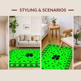 Ultra Soft Area Rug, Non Slip, Stain Resistant, Washable Area Rugs for Living Room, Bedroom, Rustic Shamrock Plaid Aesthetic(Green)