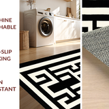 Ultra Soft Area Rug, Non Slip, Stain Resistant, Washable Area Rugs for Living Room, Bedroom, Sleek Arch Knot Modernist Inspiration(Black)