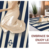 Ultra Soft Area Rug, Non Slip, Stain Resistant, Washable Area Rugs for Living Room, Bedroom, Classic Maritime Anchor Pattern(Blue)