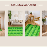 Ultra Soft Area Rug, Non Slip, Stain Resistant, Washable Area Rugs for Living Room, Bedroom, Green Neutral Dining Room Pet-Friendly Low Maintenance Rug(Green)