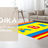 Ultra Soft Area Rug, Non Slip, Stain Resistant, Washable Area Rugs for Living Room, Bedroom, Playful Numbered Animal Theme(Yellow)