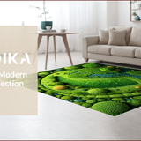 Ultra Soft Area Rug, Non Slip, Stain Resistant, Washable Area Rugs for Living Room, Bedroom, Circular Earth Motif Kids Room Carpet(Green)