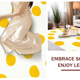 Ultra Soft Area Rug, Non Slip, Stain Resistant, Washable Area Rugs for Living Room, Bedroom, Cute Cheerful Modern Illustration(Yellow)