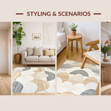 Ultra Soft Area Rug, Non Slip, Stain Resistant, Washable Area Rugs for Living Room, Bedroom, Rustic Minimalist Beige Texture(Beige)