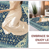 Ultra Soft Area Rug, Non Slip, Stain Resistant, Washable Area Rugs for Living Room, Bedroom, Tone on Tone Dining Room Stain-Resistant Carpet(Blue)