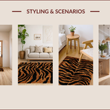 Ultra Soft Area Rug, Non Slip, Stain Resistant, Washable Area Rugs for Living Room, Bedroom, Luxury Tiger Print Living Room Accent Rug(Beige)