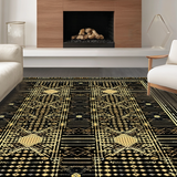 Stylish Abstract Black and Gold Motif(Black)