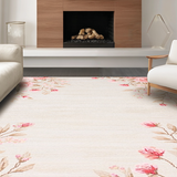 Ultra Soft Area Rug, Non Slip, Stain Resistant, Washable Area Rugs for Living Room, Bedroom, Rose Cozy Modern Aesthetic(Beige)