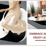 Ultra Soft Area Rug, Non Slip, Stain Resistant, Washable Area Rugs for Living Room, Bedroom, Modern Yin Yang Non-Slip Meditation Doormat(Black)