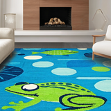 Pastel Frog Patterned Mat(Blue)