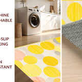 Ultra Soft Area Rug, Non Slip, Stain Resistant, Washable Area Rugs for Living Room, Bedroom, Sunny Playful Geometric Fusion(Yellow)