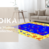 Ultra Soft Area Rug, Non Slip, Stain Resistant, Washable Area Rugs for Living Room, Bedroom, Lively Multicolor Acoustic Pattern(Yellow)