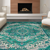 Distressed Floral Medallion Delight(Green)