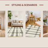 Ultra Soft Area Rug, Non Slip, Stain Resistant, Washable Area Rugs for Living Room, Bedroom, Modern High-Low Cream Bedroom Minimalist Area Carpet(Beige)