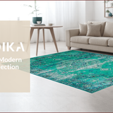 Lively Turquoise Floral Motif(Blue)