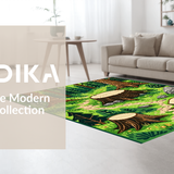 Ultra Soft Area Rug, Non Slip, Stain Resistant, Washable Area Rugs for Living Room, Bedroom, Eclectic Summer Camp Vibe(Green)