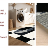 Ultra Soft Area Rug, Non Slip, Stain Resistant, Washable Area Rugs for Living Room, Bedroom, Sleek Abstract Monochrome Aesthetic(Black)