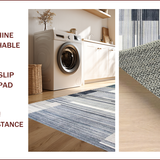 Ultra Soft Area Rug, Non Slip, Stain Resistant, Washable Area Rugs for Living Room, Bedroom, Contemporary Soft Toned Artistry(Gray)