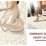 Ultra Soft Area Rug, Non Slip, Stain Resistant, Washable Area Rugs for Living Room, Bedroom, Serene Circular Plush Retreat(Beige)