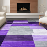 Ultra Soft Area Rug, Non Slip, Stain Resistant, Washable Area Rugs for Living Room, Bedroom, Modern Vibrant Abstract Design(Purple)